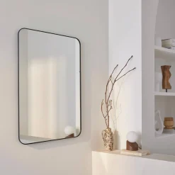 Espejo rectangular en acero decorativo de pared