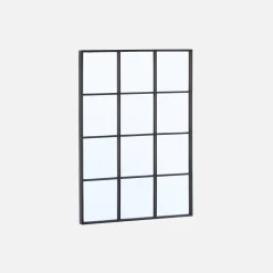 Espejo rectangular industrial en acero decorativo de pared