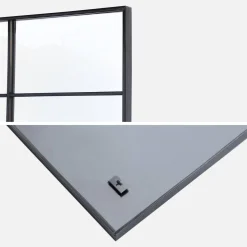 Espejo rectangular industrial en acero decorativo de pared