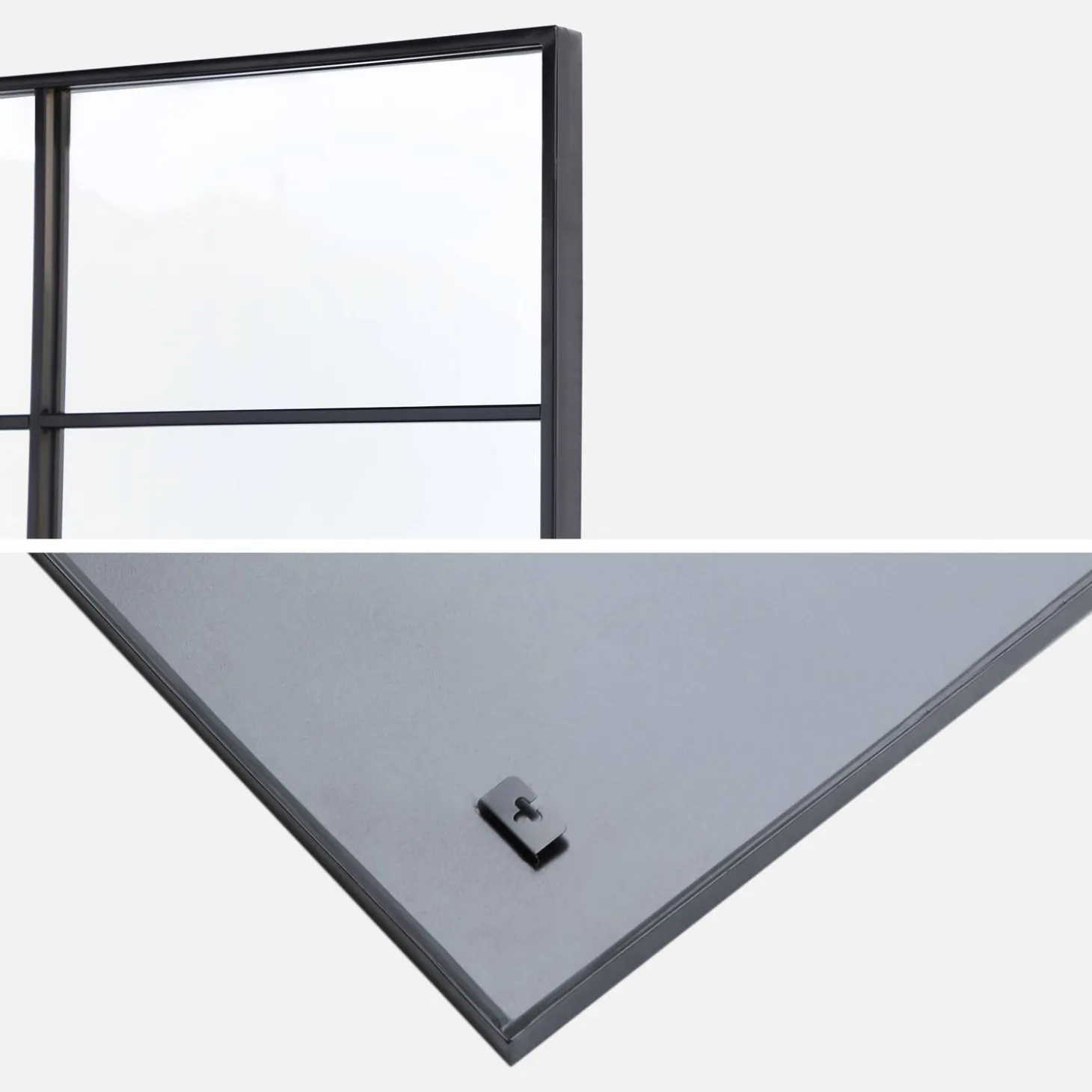 Espejo rectangular industrial en acero decorativo de pared