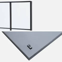 Espejo rectangular industrial en acero decorativo de pared