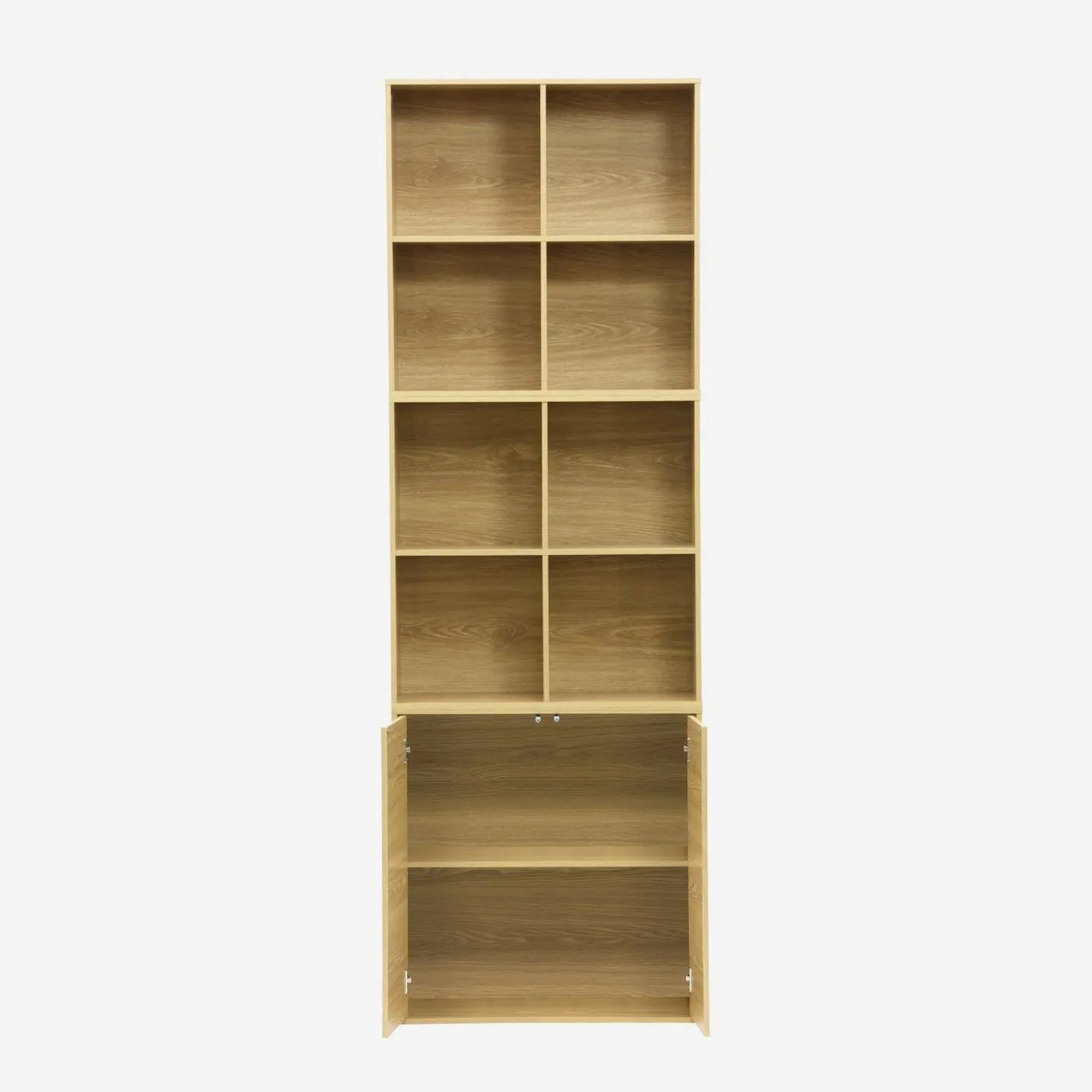 Estante, biblioteca modular con 2 puertas y 8 nichos