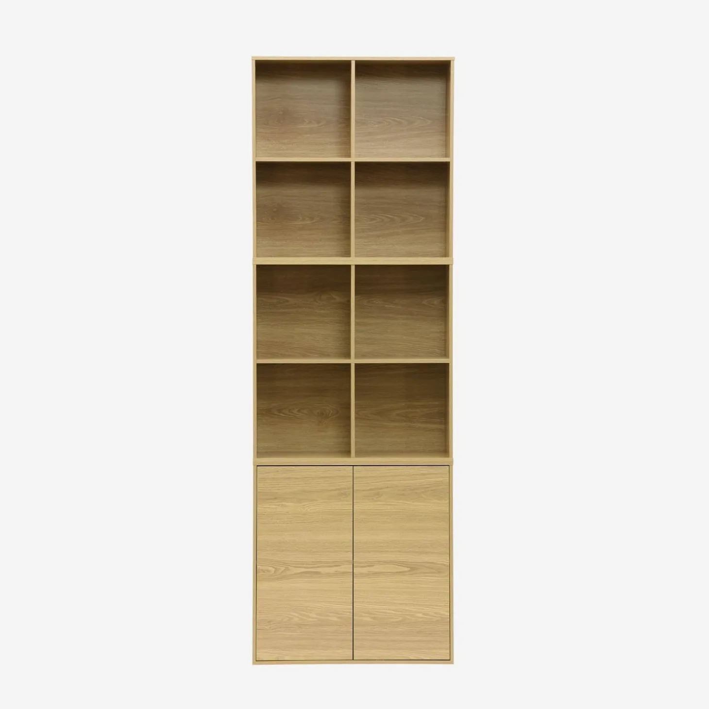 Estante, biblioteca modular con 2 puertas y 8 nichos