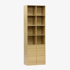 Estante, biblioteca modular con 2 puertas y 8 nichos