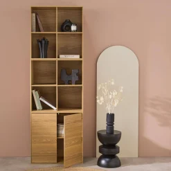 Estante, biblioteca modular con 2 puertas y 8 nichos