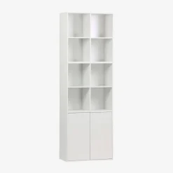 Estante, biblioteca modular con 2 puertas y 8 nichos