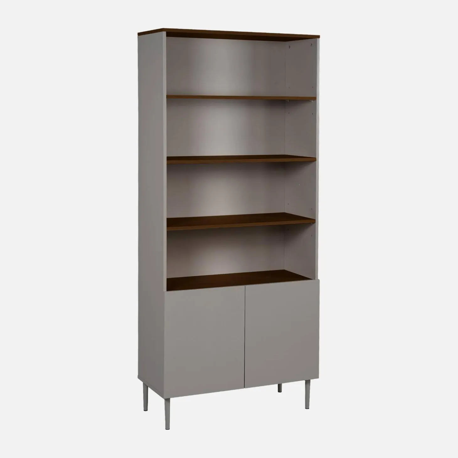 Estantería, biblioteca de metal y decoración de madera de 6 niveles