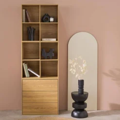Estantería, biblioteca modular con 3 cajones y 8 nichos