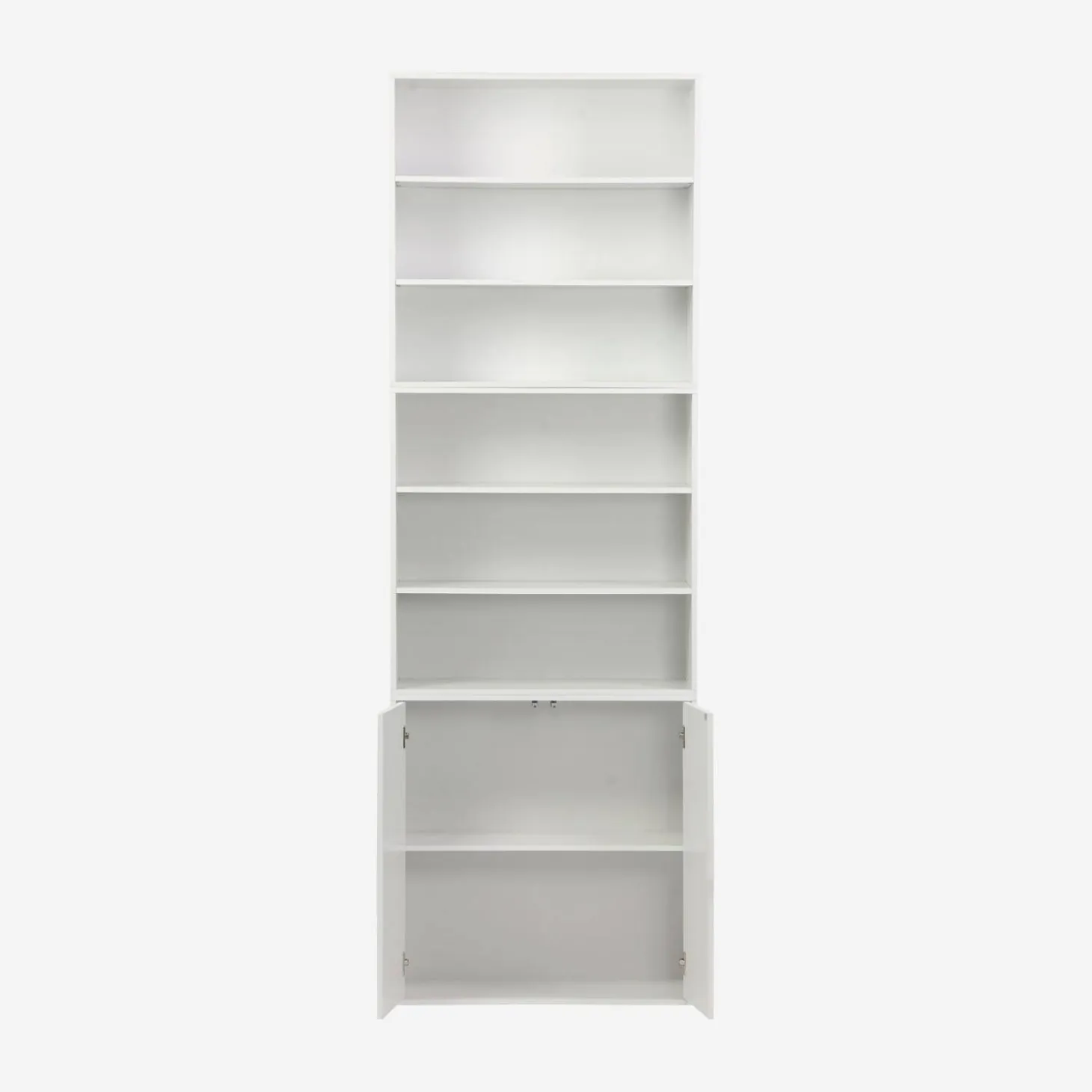 Estantería, biblioteca modular con 3 elementos, 2 puertas y 6 estantes