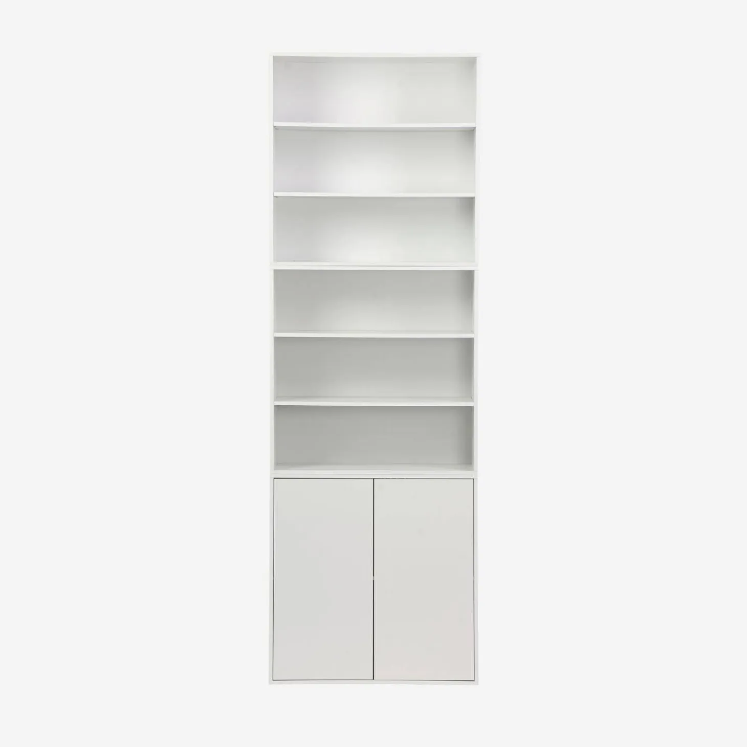 Estantería, biblioteca modular con 3 elementos, 2 puertas y 6 estantes