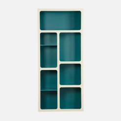 Estantería biblioteca orgánica decoración madera bicolor y 8 compartimentos