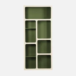 Estantería biblioteca orgánica decoración madera bicolor y 8 compartimentos