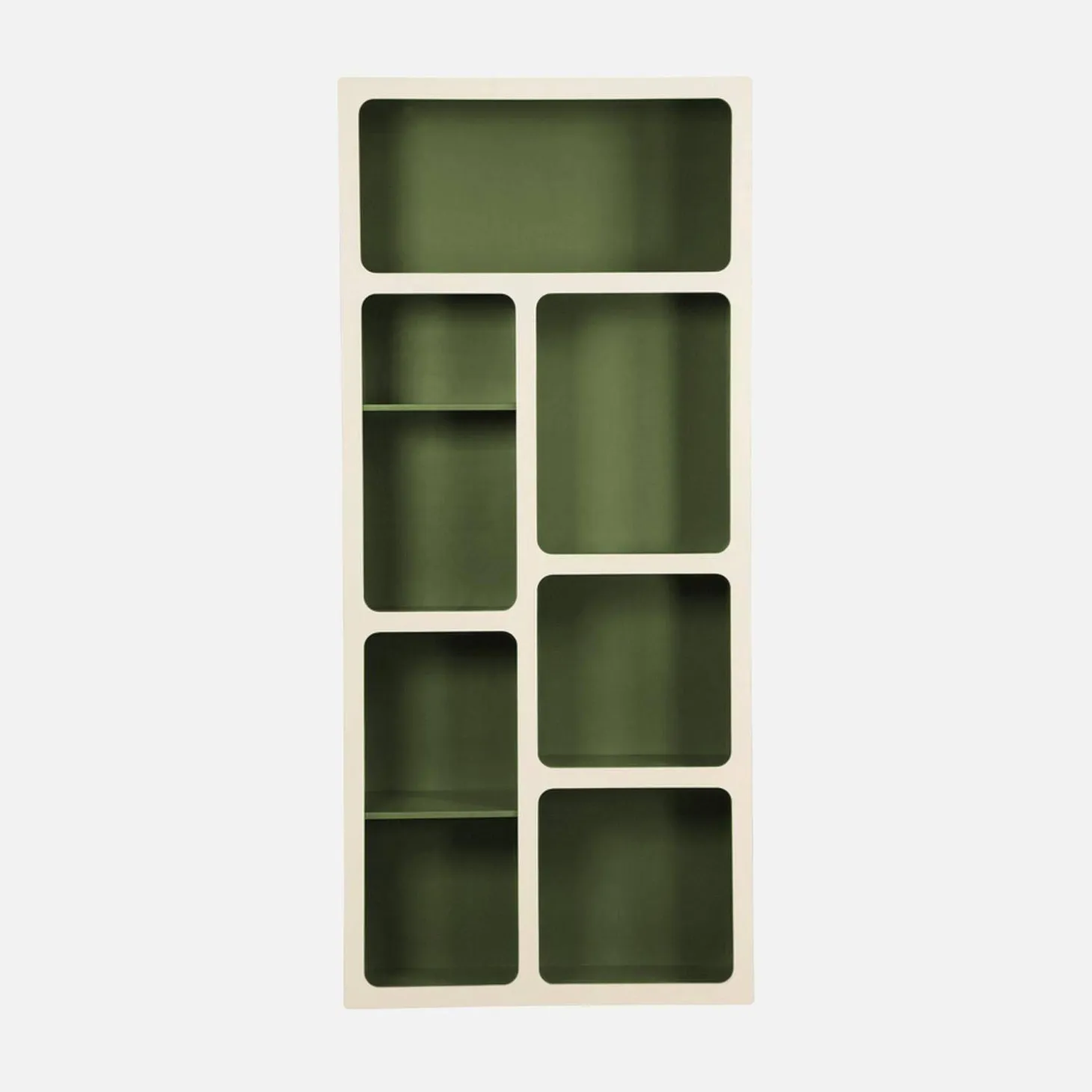 Estantería biblioteca orgánica decoración madera bicolor y 8 compartimentos