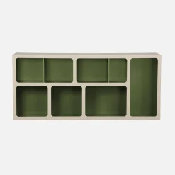Estantería biblioteca orgánica decoración madera bicolor y 8 compartimentos