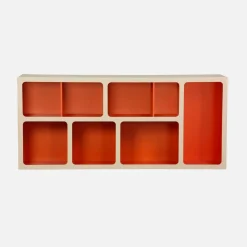 Estantería biblioteca orgánica decoración madera bicolor y 8 compartimentos