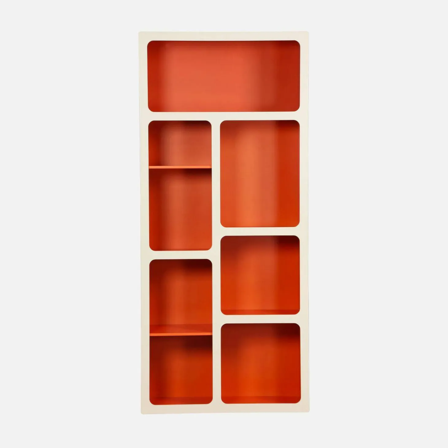 Estantería biblioteca orgánica decoración madera bicolor y 8 compartimentos