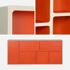 Estantería biblioteca orgánica decoración madera bicolor y 8 compartimentos