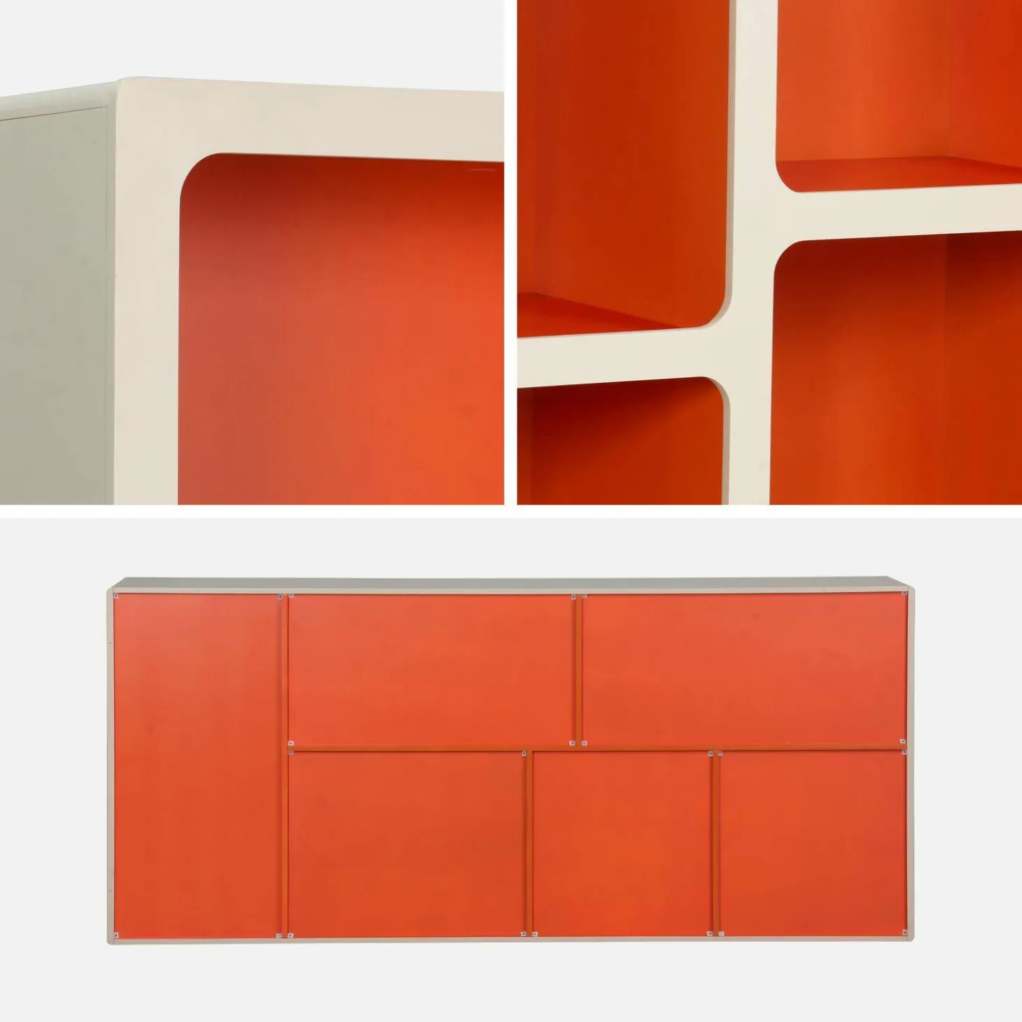Estantería biblioteca orgánica decoración madera bicolor y 8 compartimentos
