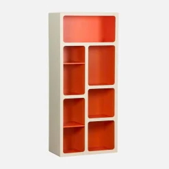 Estantería biblioteca orgánica decoración madera bicolor y 8 compartimentos