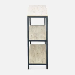 Estantería de metal y con efecto madera y 3 niveles, 120cm