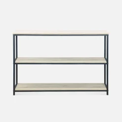 Estantería de metal y con efecto madera y 3 niveles, 120cm