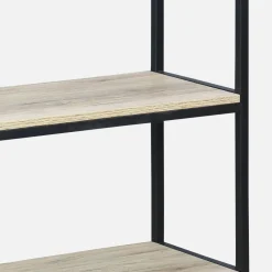 Estantería de metal y con efecto madera y 3 niveles, 120cm