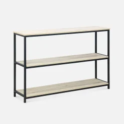 Estantería de metal y con efecto madera y 3 niveles, 120cm