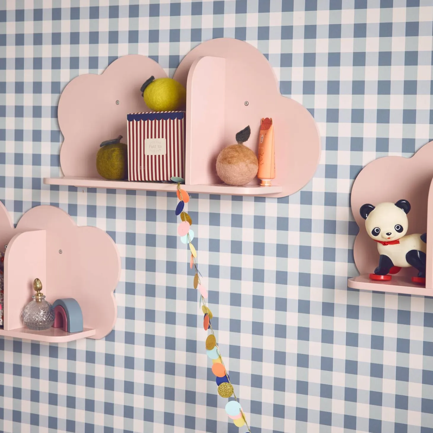 Estantería de pared nube para dormitorio infantil, set de 3