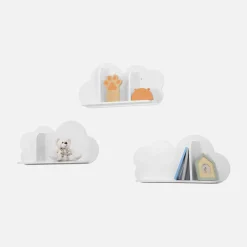 Estantería de pared nube para dormitorio infantil, set de 3