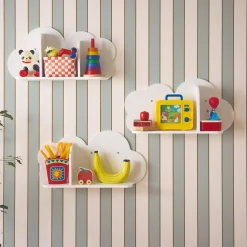 Estantería de pared nube para dormitorio infantil, set de 3