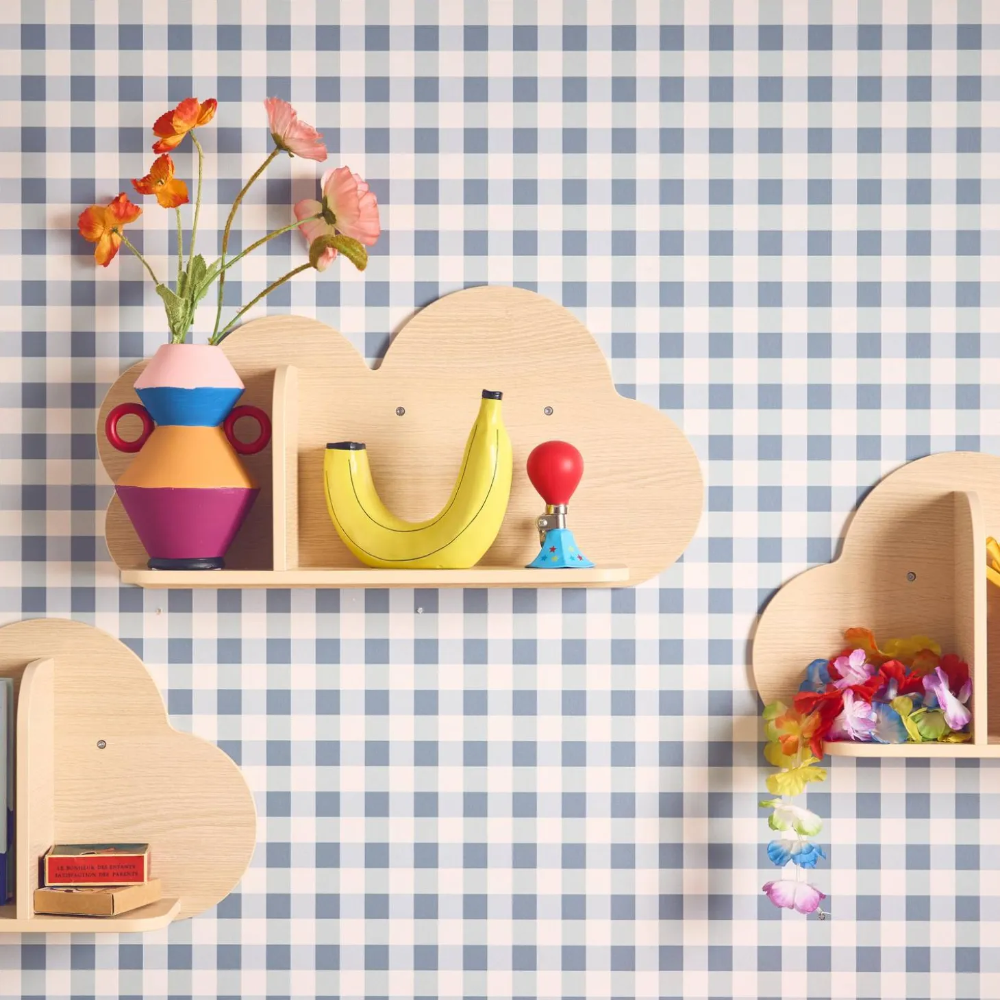 Estantería de pared nube para dormitorio infantil, set de 3
