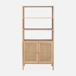 Estantería efecto madera y caña con 4 niveles