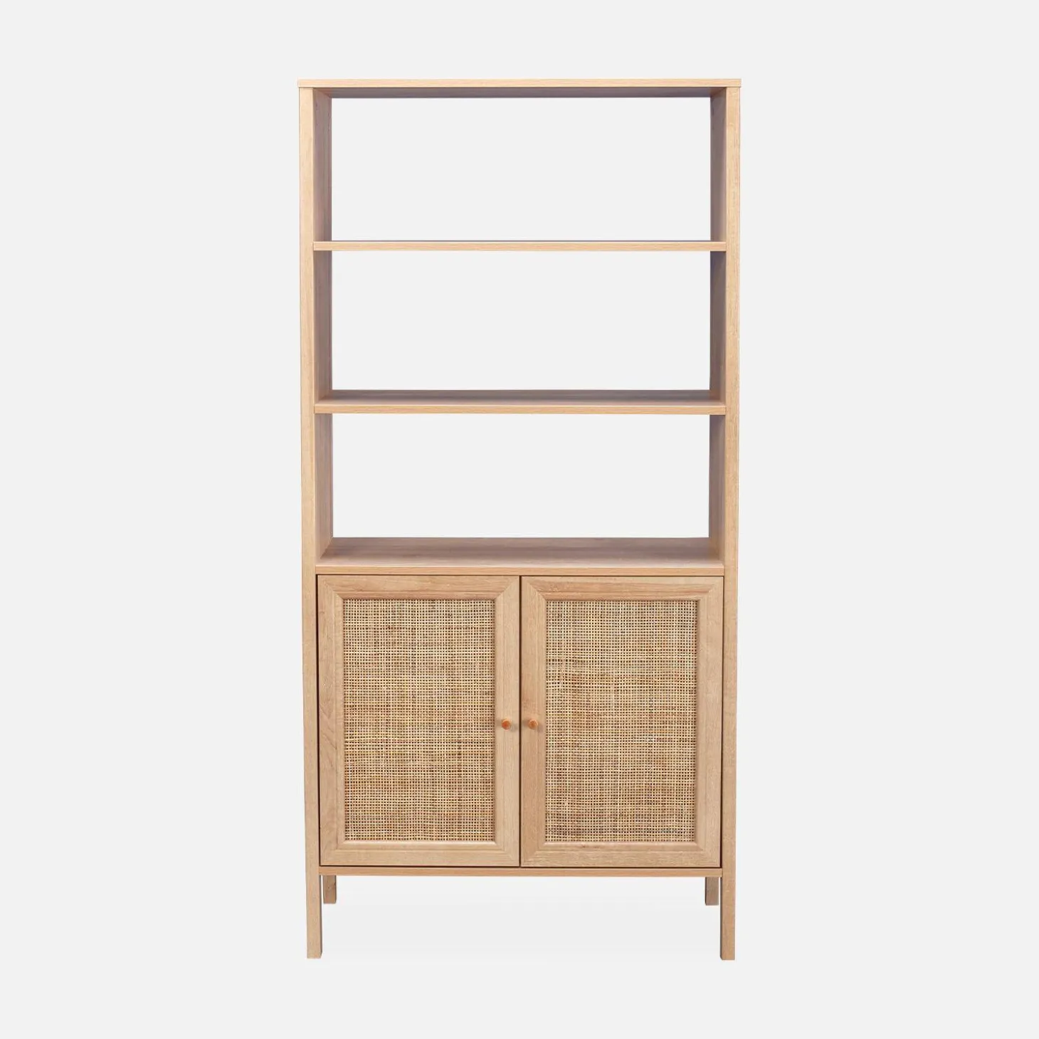 Estantería efecto madera y caña con 4 niveles