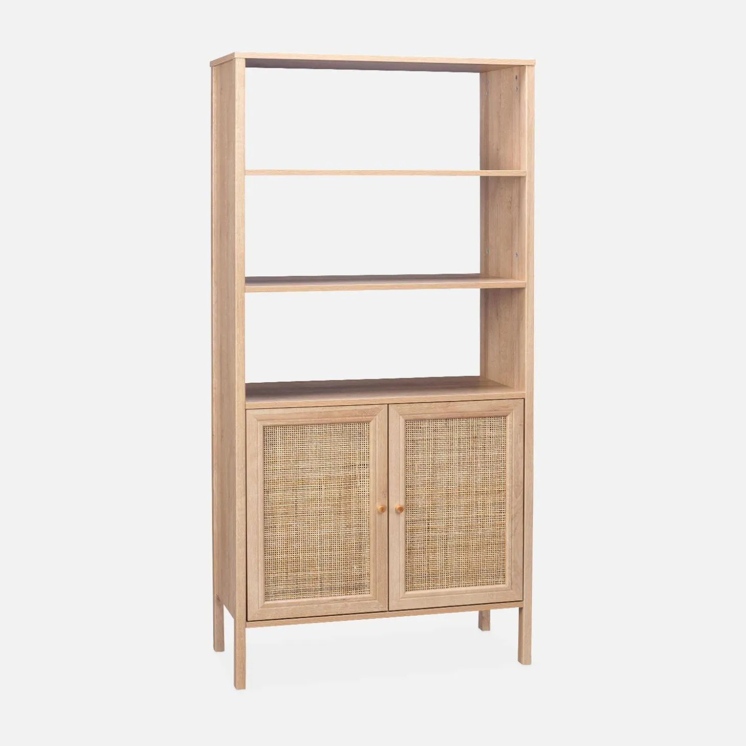 Estantería efecto madera y caña con 4 niveles