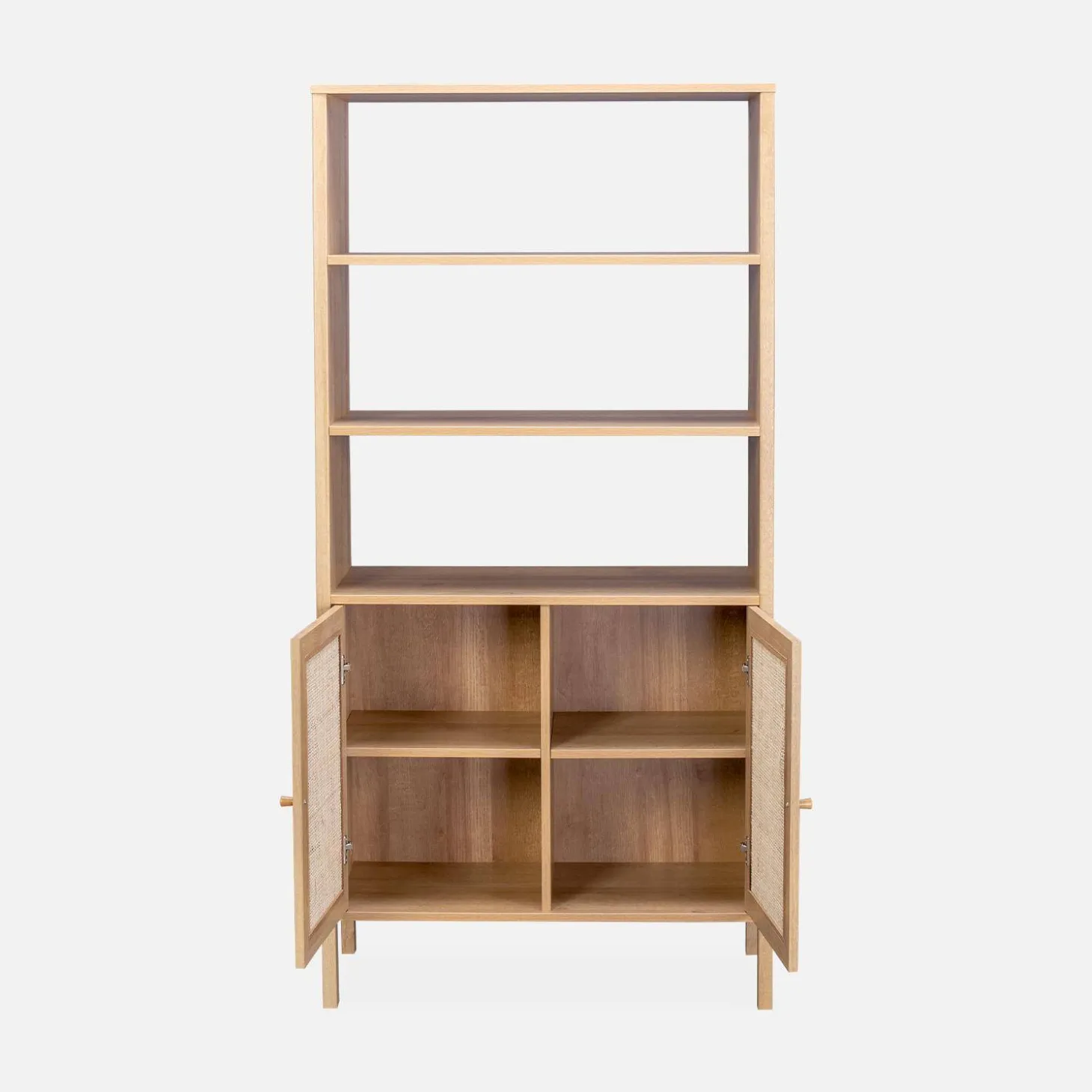 Estantería efecto madera y caña con 4 niveles