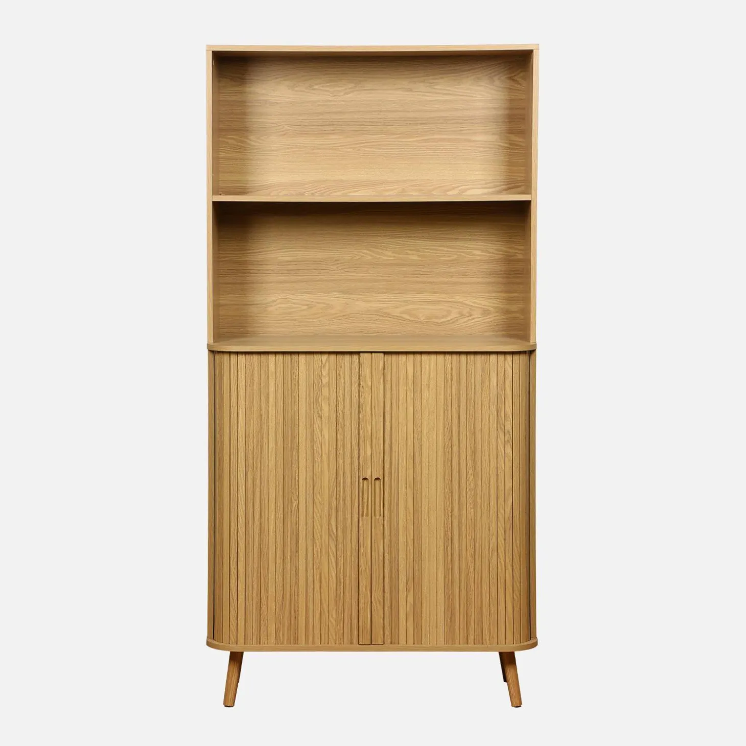 Estantería escandinavo, 2 puertas correderas, 4 niveles