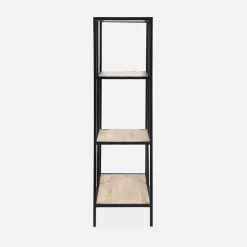 Estantería industrial de metal efecto madera, 4 niveles