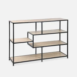 Estantería industrial de metal y efecto madera, 5 niveles