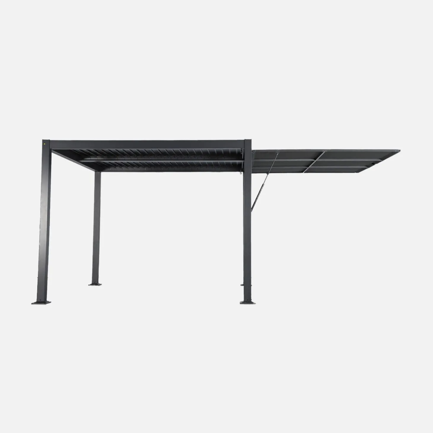 Estor lateral abatible de aluminio y textileno para pérgola bioclimática, 3m