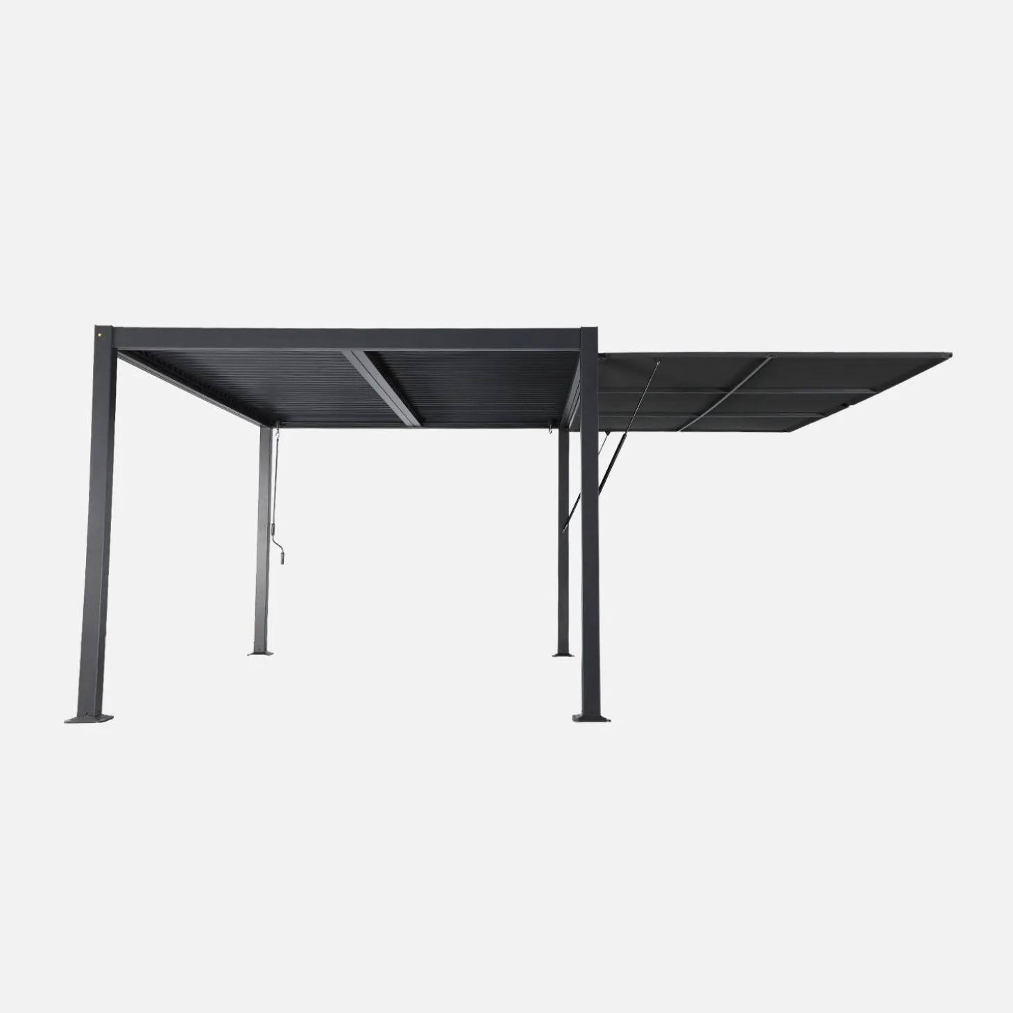 Estor lateral abatible de aluminio y textileno para pérgola bioclimática, 4m