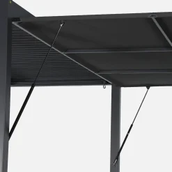 Estor lateral abatible de aluminio y textileno para pérgola bioclimática, 4m