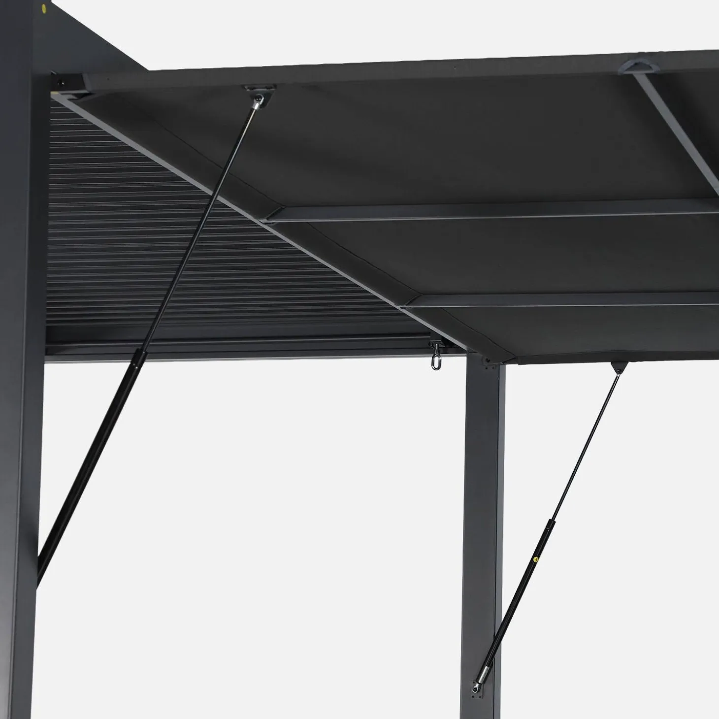Estor lateral abatible de aluminio y textileno para pérgola bioclimática, 4m