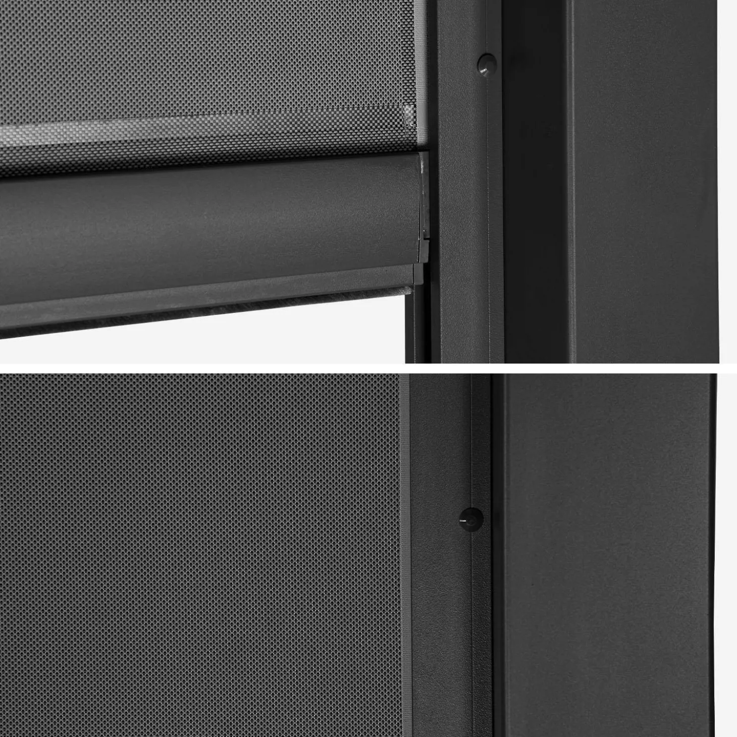 Estor lateral enrollable de aluminio y textileno para pérgola bioclimática, 3m