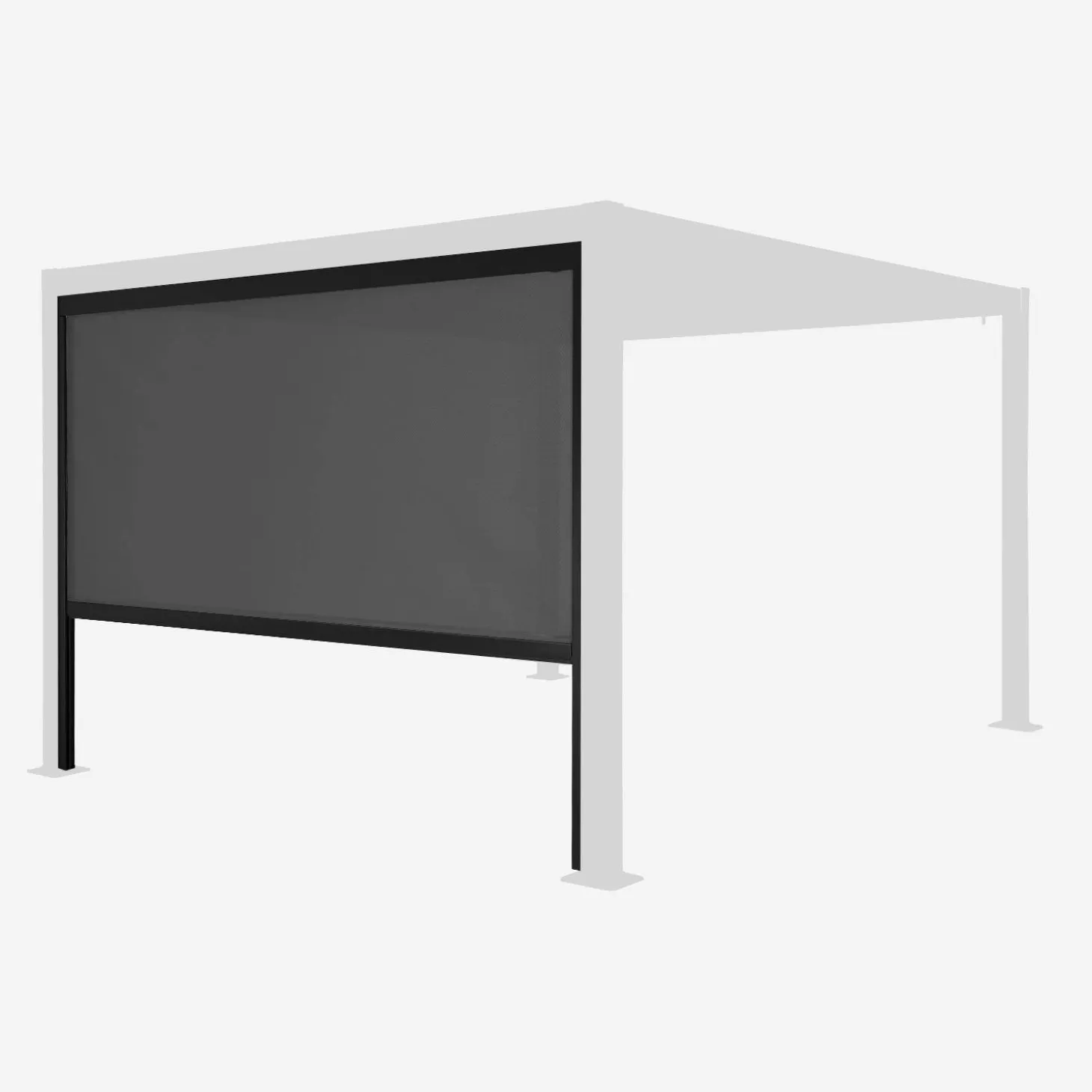 Estor lateral enrollable de aluminio y textileno para pérgola bioclimática, 3m