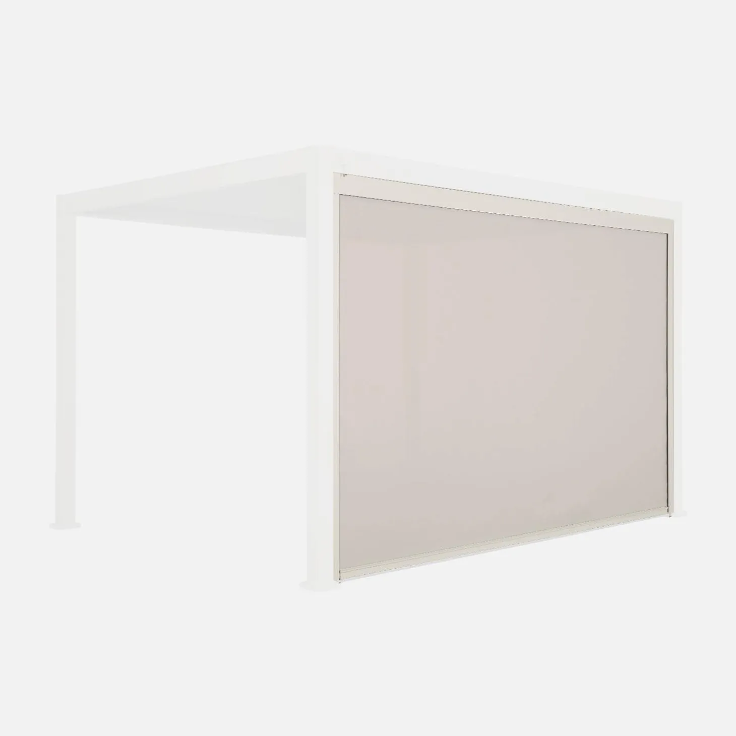 Estor lateral enrollable de aluminio y textileno para pérgola bioclimática, 4m
