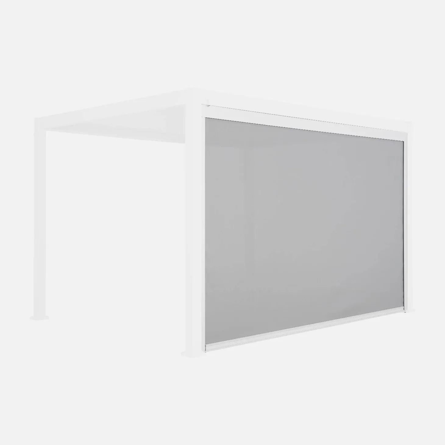 Estor lateral enrollable de aluminio y textileno para pérgola bioclimática, 4m