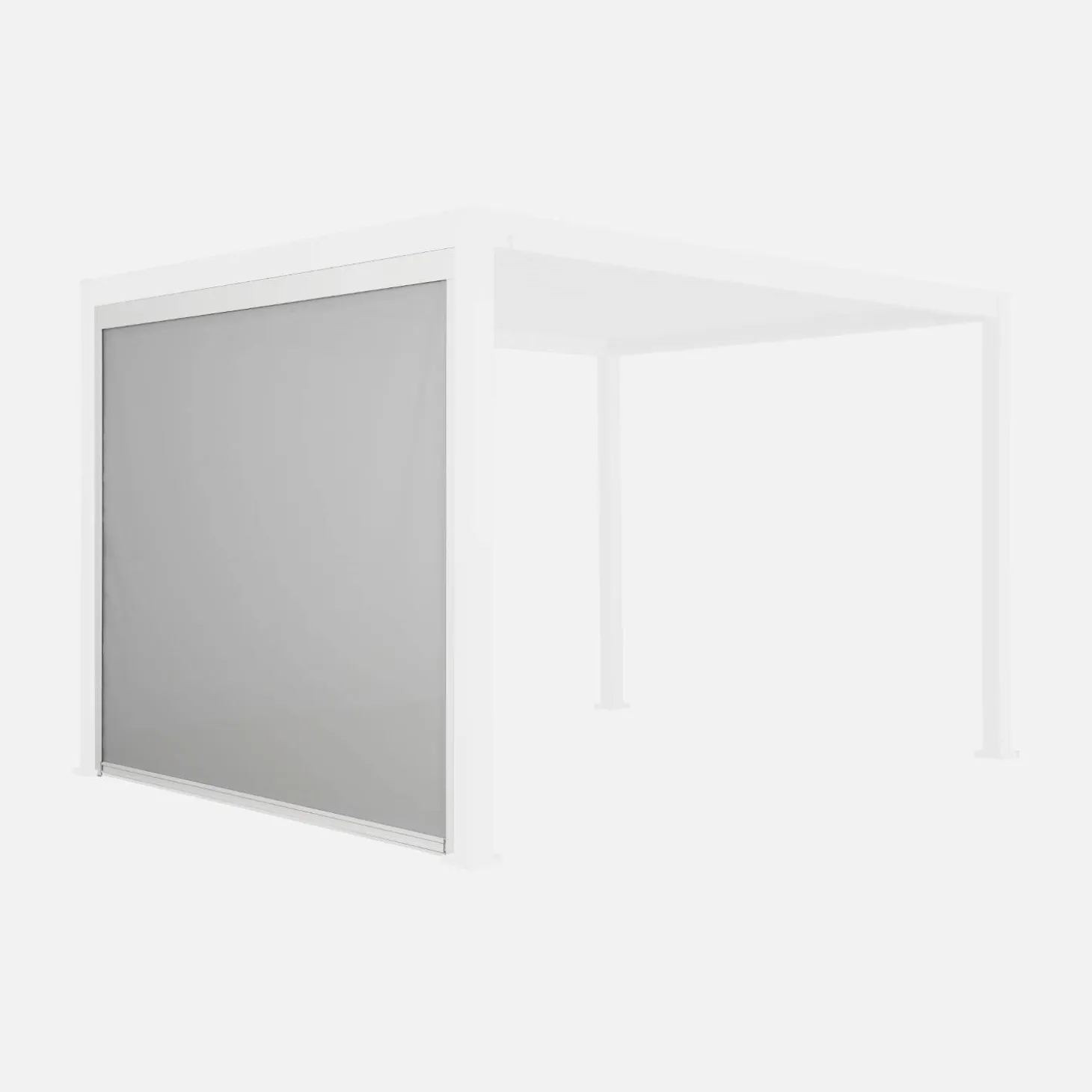 Estor lateral enrollable de aluminio y textileno para pérgola bioclimática, 3m