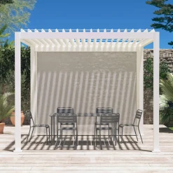 Estor lateral enrollable de aluminio y textileno para pérgola bioclimática, 3m