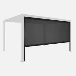 Estor lateral enrollable de aluminio y textileno para pérgola bioclimática, 4m