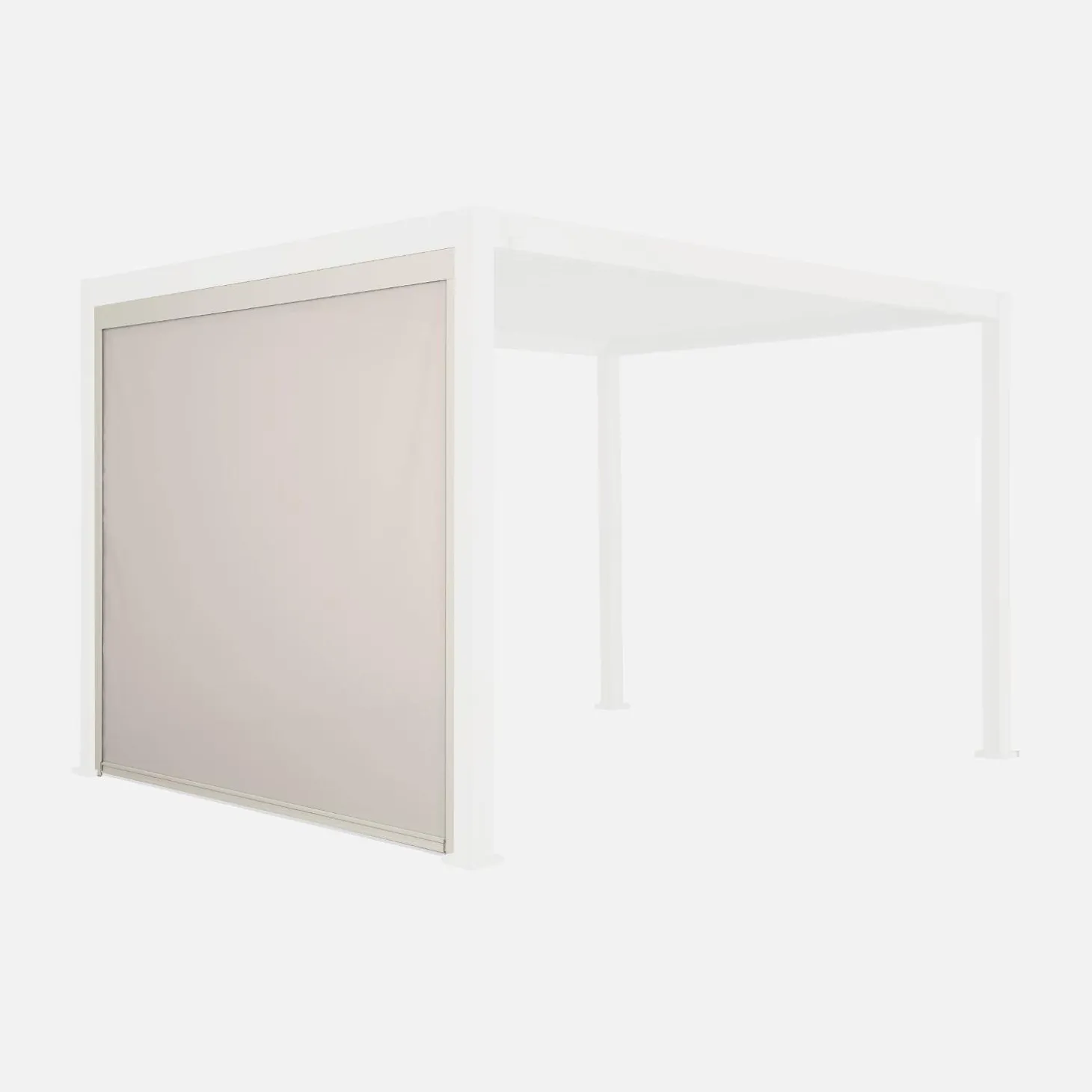 Estor lateral enrollable de aluminio y textileno para pérgola bioclimática, 3m